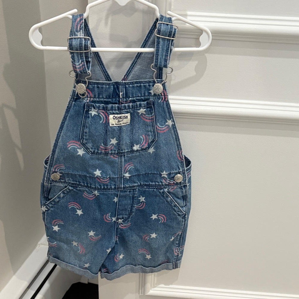 OshKosh B'gosh Starry Denim Overalls - Blue and Pink
